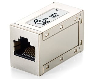 Equip 221169 Cat.6A Shielded Modular Inline Coupler, RJ-45, Metallic