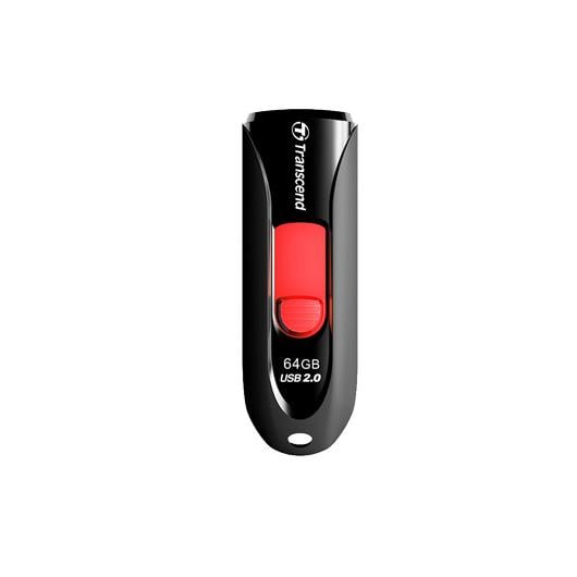Transcend TS16GJF590K JetFlash 590 Flash Drive, 16GB, USB2.0, Slide-Out, Key-ring, 18/ 5MB/s, Black