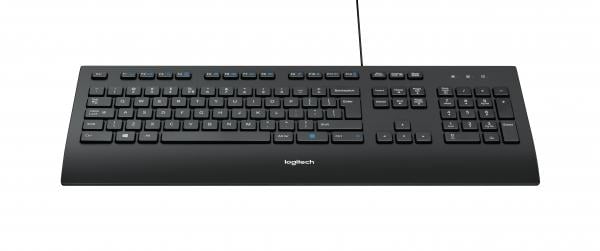 Logitech K280e Keyboard [USB, Full-size, Numpad, Spill-resistant, Palm rest, Black]