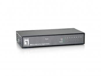 LevelOne GEU-0822 8-Port Gigabit Switch, Unmanaged, Gigabit Ethernet, 1000 Mbps, Wall mountable