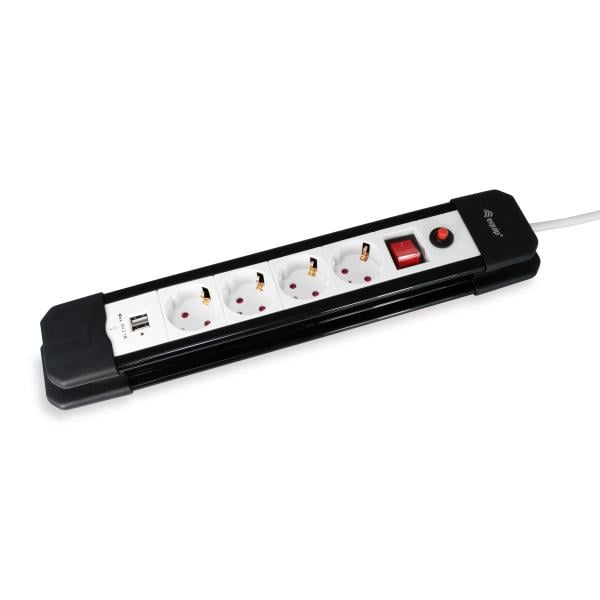 Equip 245553 stekkerblok, 1.5 m, Indoor, Type F, Type F (CEE 7/4), 1.5 mm², Plastic