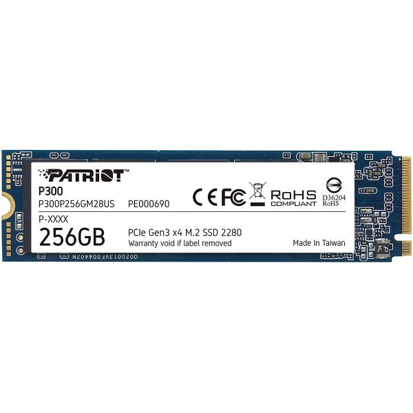 Patriot P300P256GM28 P300 SSD, 256GB, M.2 2280, PCIe NVMe Gen3 x 4, 1700/1100 MB/s, 290K IOPS, 2W