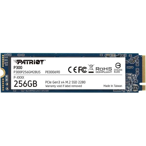 Patriot P300P256GM28 P300 SSD, 256GB, M.2 2280, PCIe NVMe Gen3 x 4, 1700/1100 MB/s, 290K IOPS, 2W