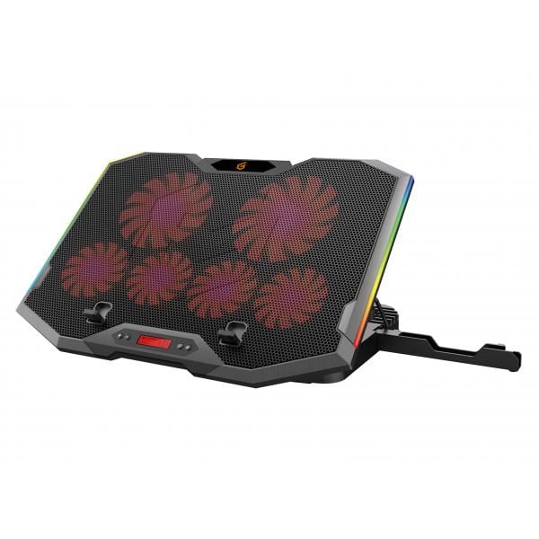 Conceptronic THYIA01B THYIA ERGO 6-Fan Gaming Laptop Cooling Stand, 17", Buttons, Grey