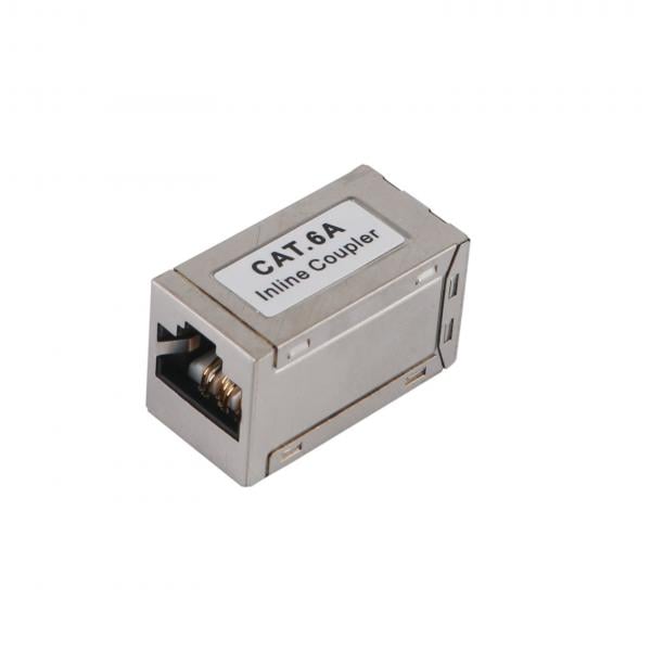 Equip 22117107101 Cat.6A Shielded Modular Inline Coupler, RJ45, Silver
