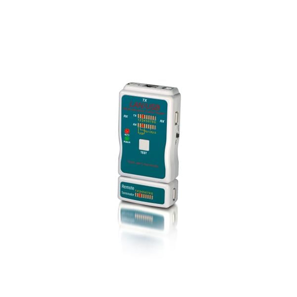 Equip 129964 Cable Tester, BNC, RCA, RJ-11, RJ-12, RJ-45, Green, Grey, 65 mm, 28 mm, 135 mm
