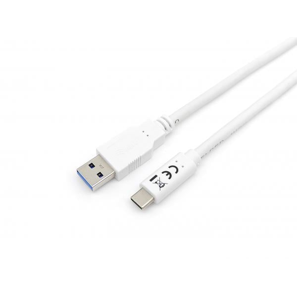 Equip 12836307101 USB 3.2 Gen 1 Type-C to A Cable, M/M, 1 m, USB A, USB C, USB 3.2 Gen 1, White