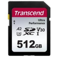Transcend TS512GSDC340S 340S SD Card, 512GB, SDXC, UHS-I U3 A2, Ultra Performance