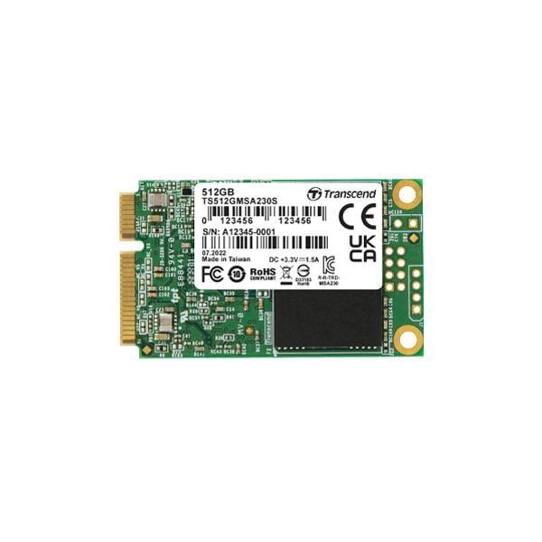 Transcend TS512GMSA230S 230S mSATA SSD, 512GB, SATA3, 3D TLC, 560/ 500 MB/s, 65K/ 85K IOPS