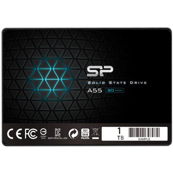 Silicon Power SP001TBSS3A55S25 Ace A55 SSD, 1 TB, 7mm 2.5inch, SATA3, 3D NAND SLC, 560/500 MB/s