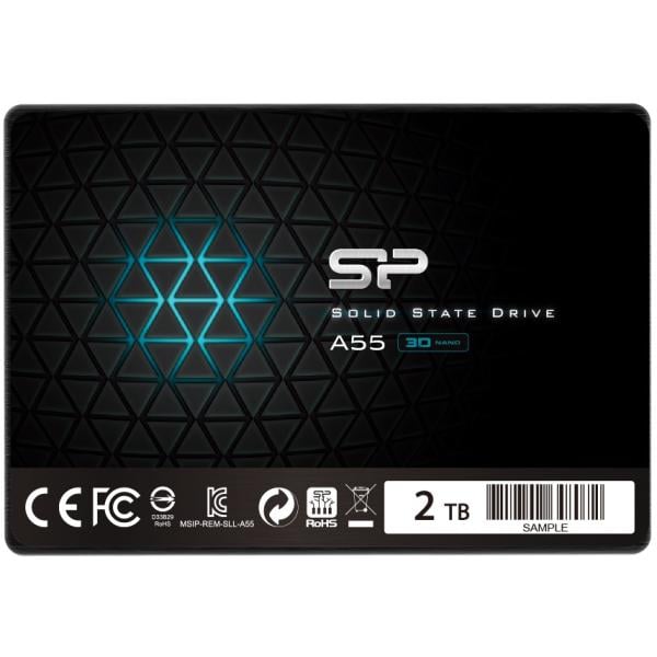 Silicon Power SP002TBSS3A55S25 Ace A55 SSD, 2TB, 7mm 2.5inch, SATA3, 3D NAND SLC, 560/500MB/s