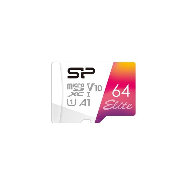 Silicon Power SP064GBSTXBV1V20SP Elite, MicroSDXC, 64GB, Class 10, UHS-I, 100 MB/s, Class 1 (U1) V10