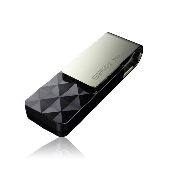 Silicon Power SP016GBUF3B30V1K Blaze B30, 16 GB, USB Type-A, 3.2 Gen 1, Capless, Black
