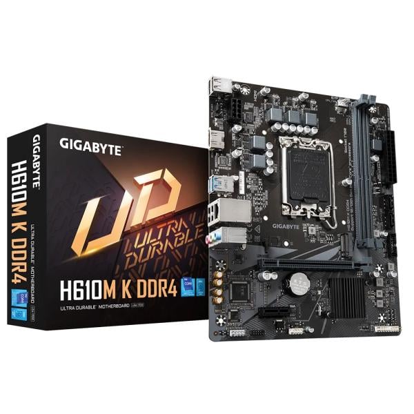 Gigabyte H610M K DDR4, LGA1700, Intel H610M, DDR4, M.2 Gen3x4, GbE LAN, PCIe 4.0, 3+1+1 Phase