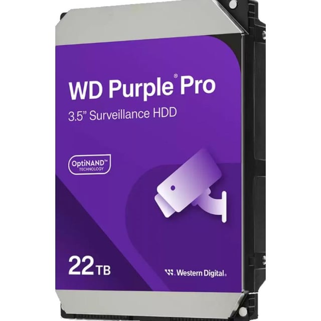 Western Digital WD221PURP Purple PRO Surveillance HDD, 22 TB, 3.5", SATA3, 512MB