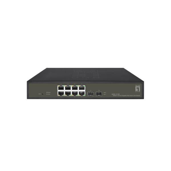 LevelOne GES-2110P Hilbert 10-Port Gigabit PoE Smart Lite Switch, 8x PoE 130W, 2x SFP, Managed, L2