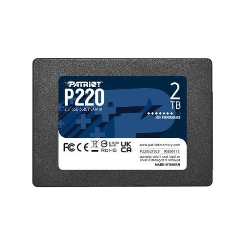 Patriot P220S2TB25 P220 SSD, 2TB, 2.5 inch, SATA3, 550/ 500 MB/s, Black