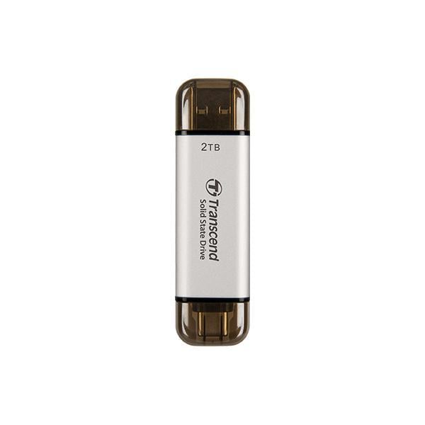 Transcend TS1TESD310S ESD310S External SSD, 1TB, USB 10Gbps, Type C/A, 1050 MB/s, Silver