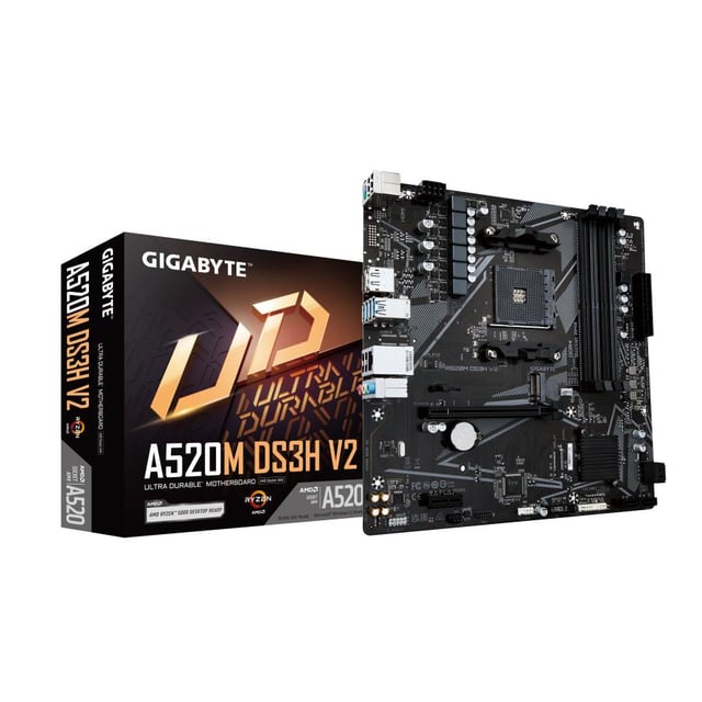 Gigabyte A520M DS3H V2 A520M DS3H V2 (rev. 1.0) mATX, AMD, AM4, A520, 128 GB, DDR4, USB 3.2, GbE LAN