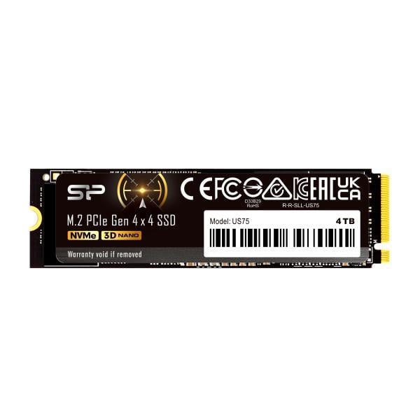 Silicon Power SP01KGBP44US7505 US75 SSD, 1 TB, M.2, PCIe Gen 4x4, 3D NAND, 7000/ 6000 MB/s