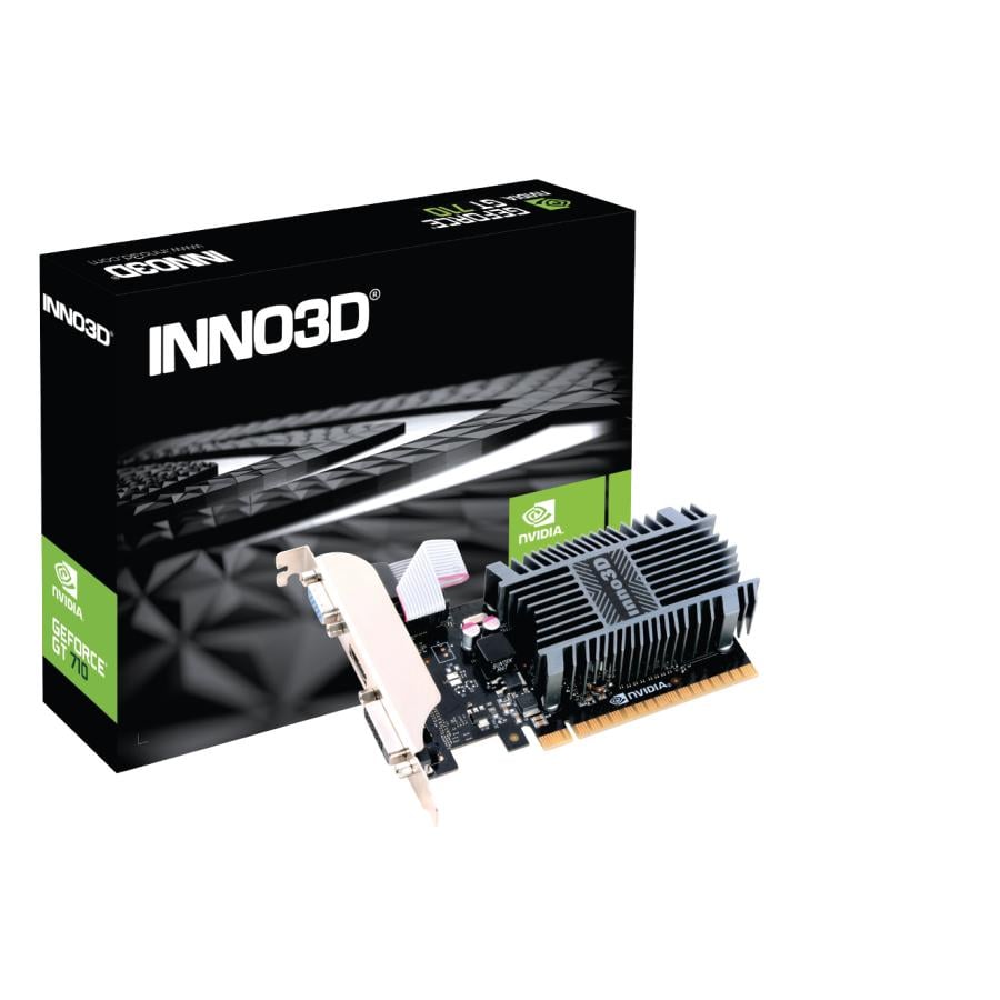 INNO3D N710-1SDV-E3BX GeForce GT710, 2GB SDDR3, 64-bit, 954, 1600,DVI+VGA+HDMI