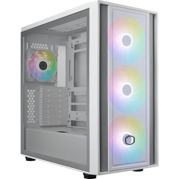 Cooler Master MB600-WGNN-S00 MasterBox 600 White, TG, eATX, 3x 140mm ARGB, 1x 120mm, USB3.2 Gen2