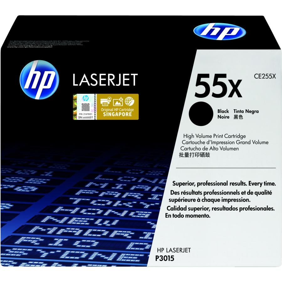 HP CE255X Original Toner Cartridge 55X Black, High-capacity, 12500 page(s)