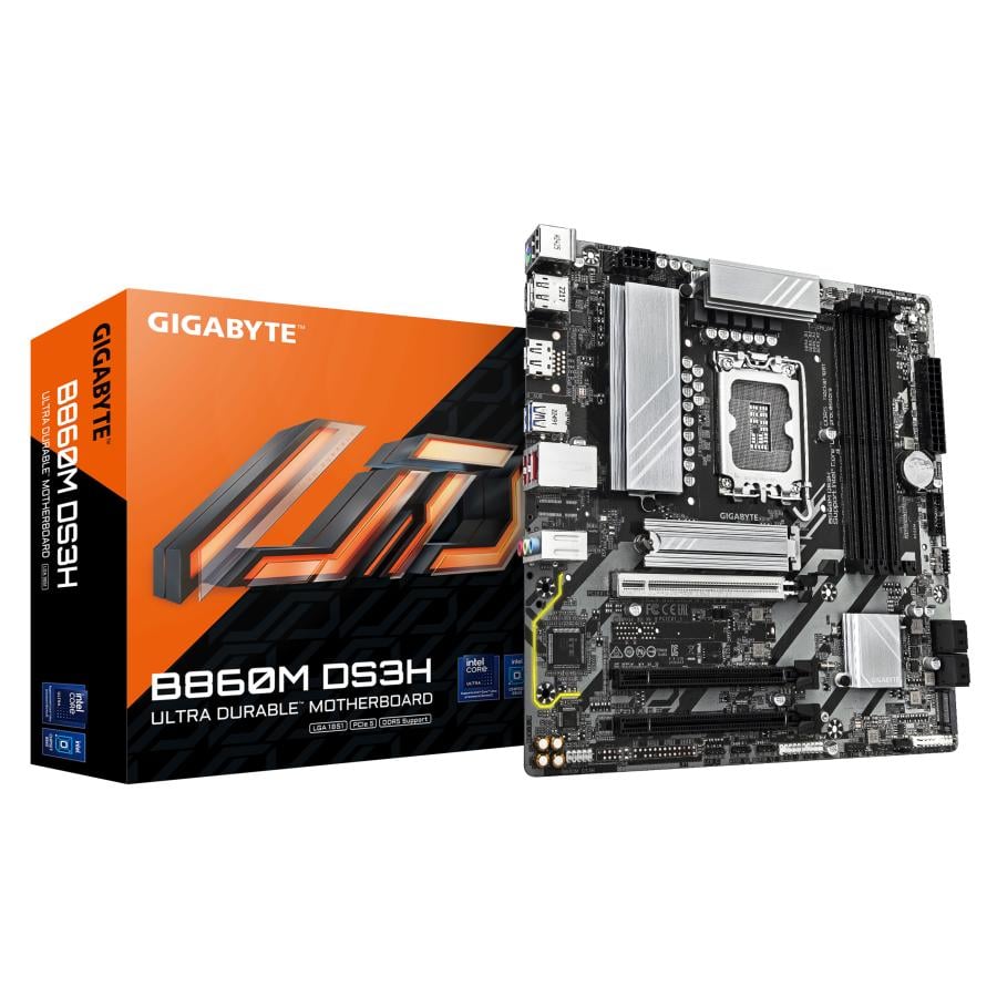 Gigabyte B860M DS3H, mATX, LGA1851, Intel B860, 4x DDR5, 2.5 GbE, USB 3.2 Gen 2 Type-A