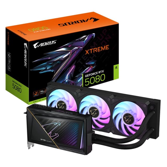 Gigabyte GV-N5080AORUSX W-16GD AORUS GeForce RTX 5080 XTREME WATERFORCE 16G, 16GB, GDDR7, 256bit