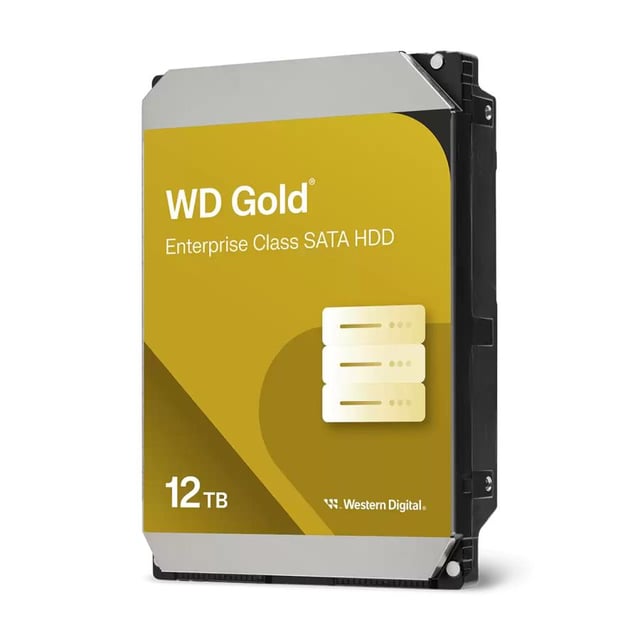 Western Digital WD122KRYZ Gold HDD, 12 TB, 3.5", SATA 6 Gbps, 7200 RPM, 256MB, 512e