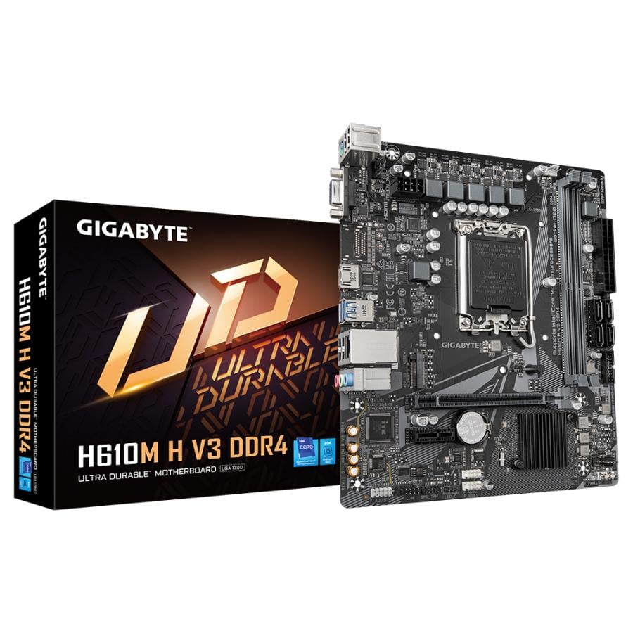 Gigabyte H610M H V3 DDR4 H610M H V3 DDR4, mATX, Intel LGA170, 1x PCIe 3.0 M.2, GbE, USB 3.2 Gen 1
