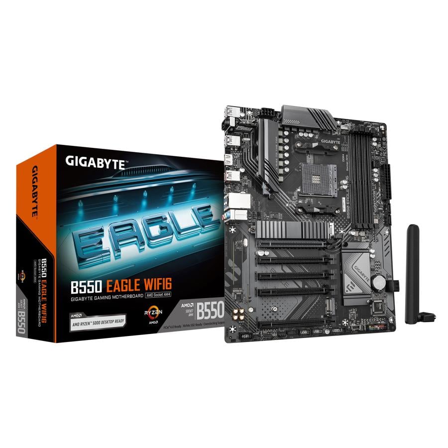 Gigabyte B550 EAGLE WIFI6, AMD AM4, B550, PCIe4.0, DDR4, M.2, USB3.2 Gen2, RJ45 GbE, WiFi6