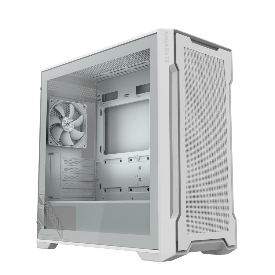 Gigabyte GB-C102GI C102 GLASS Gaming Midi Tower, White, Micro-ATX, Glass, Plastic, Steel