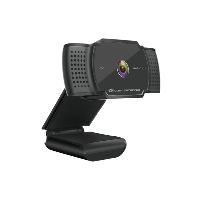 Conceptronic 100752707201 AMDIS 2K Super HD Autofocus Webcam Mic, 5 MP, 2592 x 1944 p, FHD, 30 fps