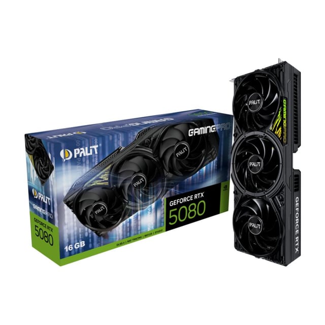 Palit NE75080019T2-GB2031 NVIDIA GeForce RTX 5080 Gaming Pro, 16 GB, GDDR7, 256 bit,, PCIe 5.0