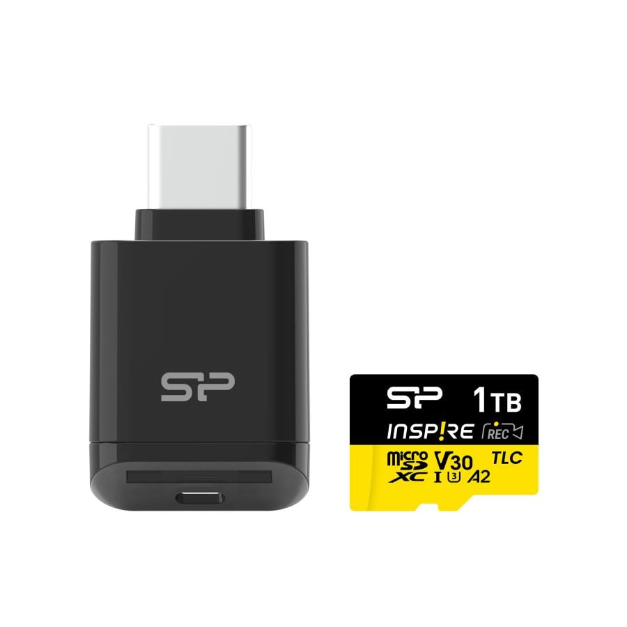Silicon Power SP001TBSTXLA2VC2 Inspire Micro SD, 1 TB, A2, V30,UHS-1 U1+ Reader, 3D TLC, 170 MB/s