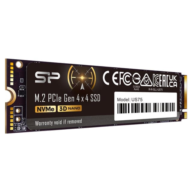 Silicon Power SP01KGBP44US75S5 US75 SSD, 1 TB, PCIe gen 4x4, HS, 3D NAND, HBM, 7000/ 6000 MB/s