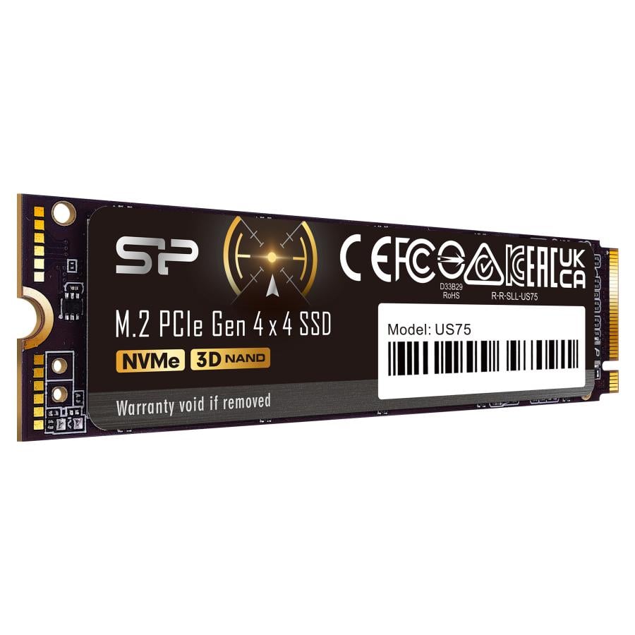 Silicon Power SP01KGBP44US75S5 US75 SSD, 1 TB, PCIe gen 4x4, HS, 3D NAND, HBM, 7000/ 6000 MB/s