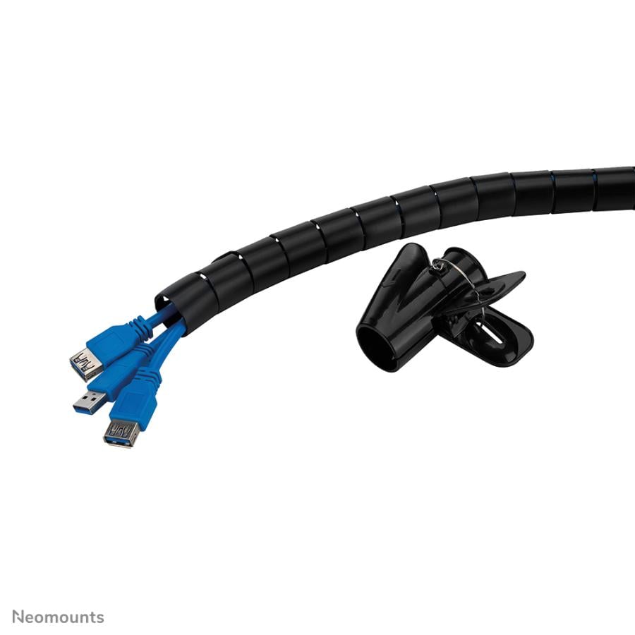 Neomounts ADS06-142BL Cable sleeve for 1-5 cables, universal cable sleeve, Desk, Plastic, Black