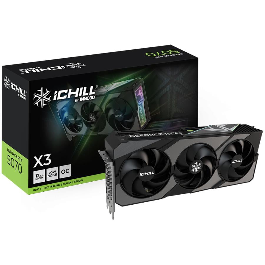 INNO3D C507T3-16D7X-176069R GEFORCE RTX 5070 Ti ICHILL X3, 16GB, GDDR7, 192-bit, PCie 5.0