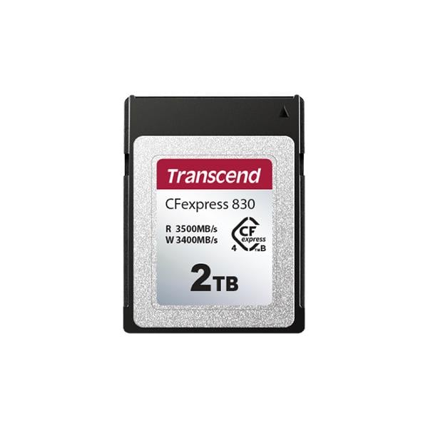 Transcend TS2TCFE830 CFexpress CFE830 Card, 2TB, 8K RAW, PCIe Gen 4x2, TLC, 3500/ 2600 MB/s,