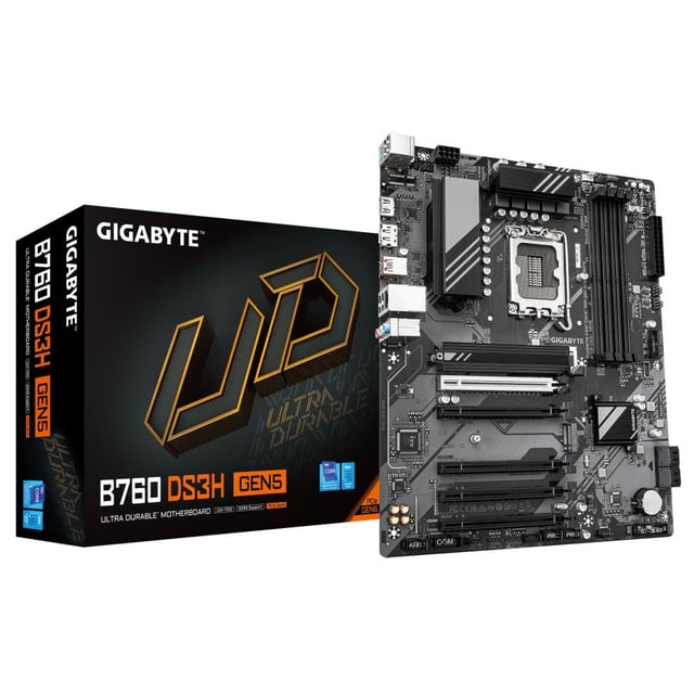 Gigabyte B760 DS3H GEN5, ATX, Intel LGA1700, B760, DDR5, 2x M.2, Gbe LAN, USB 3.2 Gen 2x2