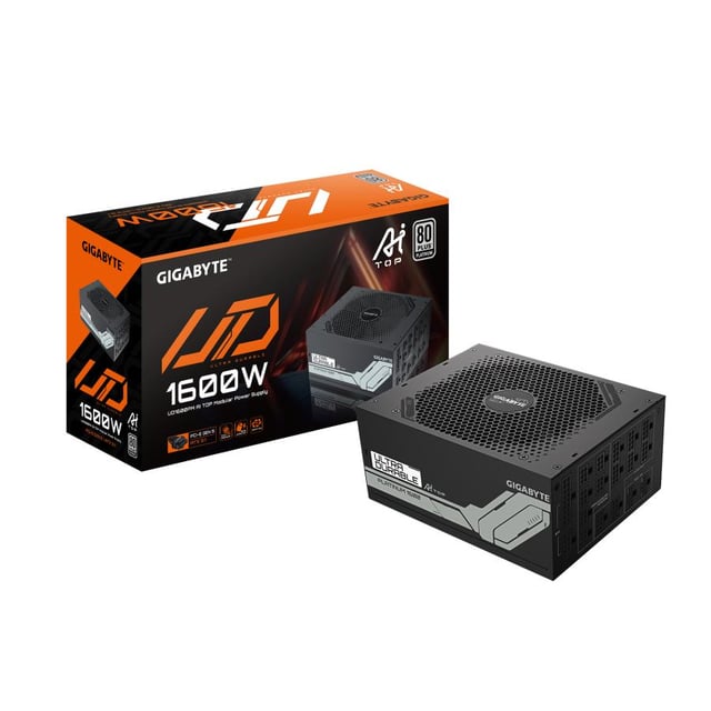 Gigabyte GP-UD1600PM PG5 AI TOP PSU, ATX 3.1, 1600W, PCIe 5.0, 80 PLUS Platinum, Modular, 120 mm