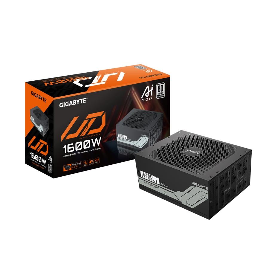 Gigabyte GP-UD1600PM PG5 AI TOP PSU, ATX 3.1, 1600W, PCIe 5.0, 80 PLUS Platinum, Modular, 120 mm