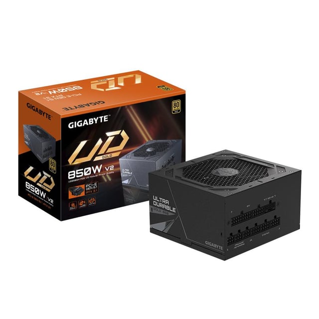 Gigabyte GP-UD850GM PG5 V2 UD850GM PG5 V2 PSU, ATX 3.1, 850W, PCIe Gen 5.1, 80 PLUS Gold, 120mm