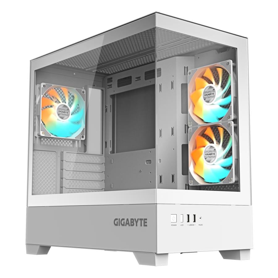 Gigabyte GB-C201PI C201 PANORAMIC ICE MidTower, mATX, 3 Fans, USB 3.0, RGB Fusion, White