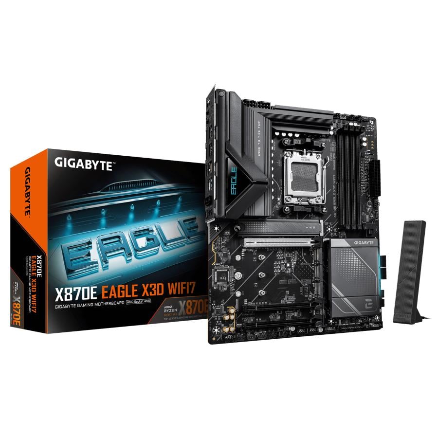 Gigabyte X870E EAGLE X WF7 X870E EAGLE X3D WIFI7, ATX, AMD AM5, DDR5, 5 Gbe, Wi-Fi 7, USB 4, PCIe 5
