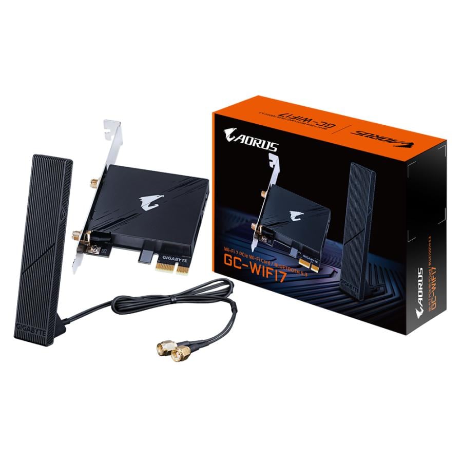 Gigabyte GC-WIFI7 adapter, Internal, Wireless, PCI Express, WLAN / Bluetooth, 5800 Mbit/s, Black
