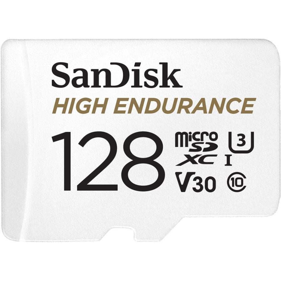 Sandisk SDSQQNR-128G-GN6IA High Endurance MicroSDXC w/ adapter, 128GB, V30, C10, UHS-I, U3, 100MB/s