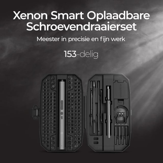 XENON SMART X6833 Precision Cordless Screwdriver Set (153 pieces) USB Type-C, Rechargable, Black
